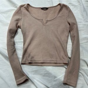 Shein size 2 long sleeve waffle knit top